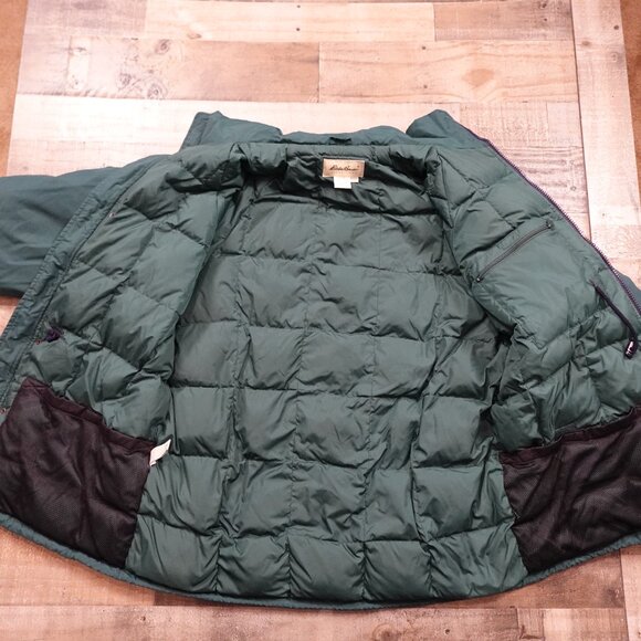 Eddie Bauer Goose Down Jacket Men’s L Green/Navy Vintage 90s Outdoor - Picture 12 of 13